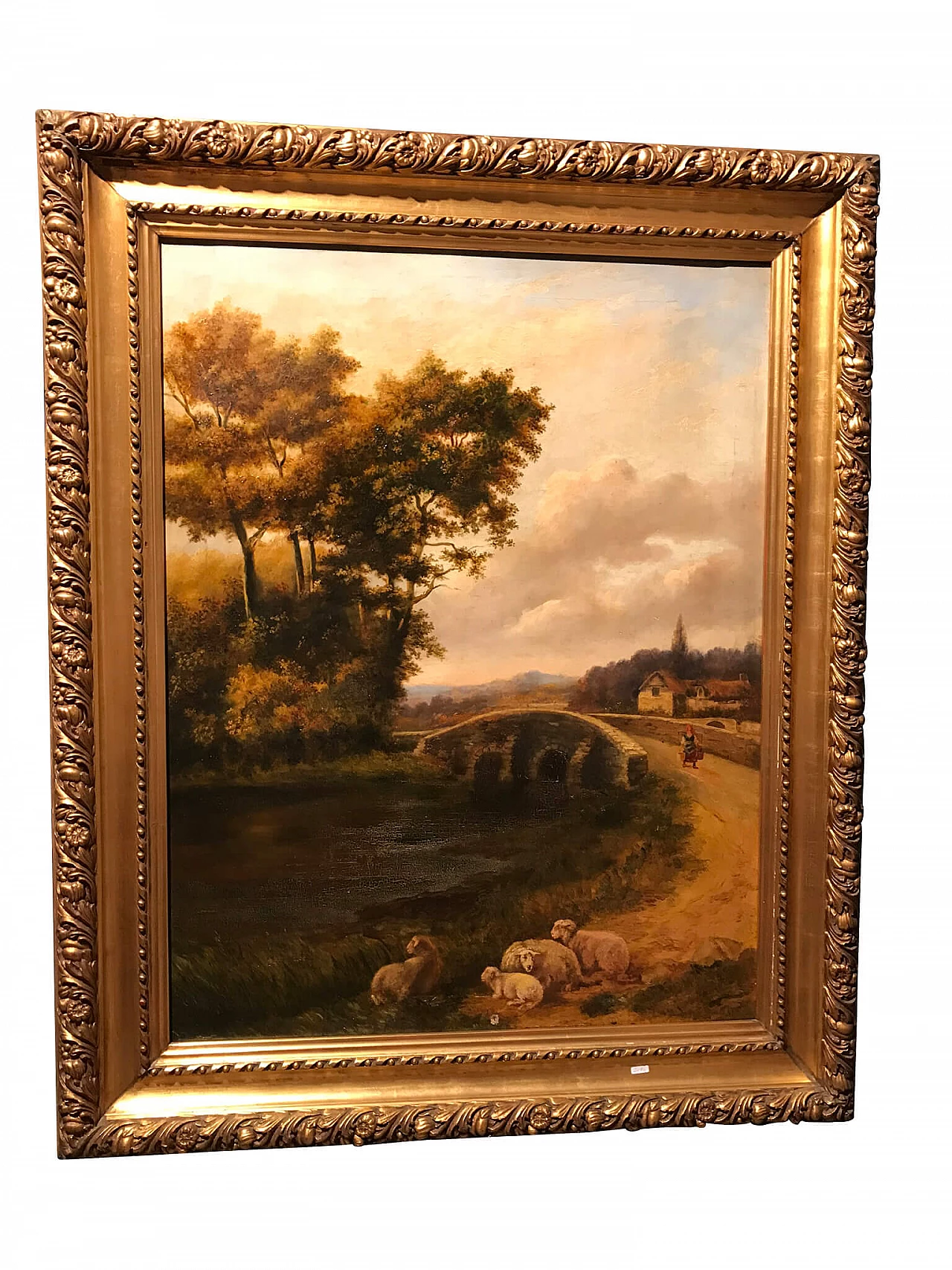 Oil painting on canvas with bucolic landscape, '800 1176544