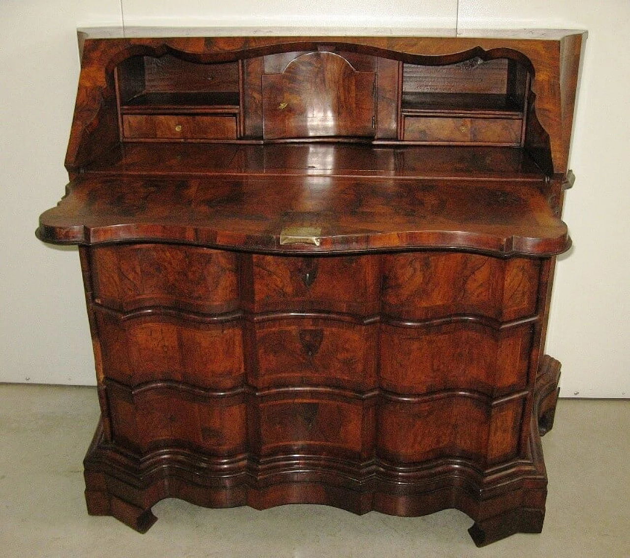 Antique shaped chest of drawers with drop down door, 20s 1176968