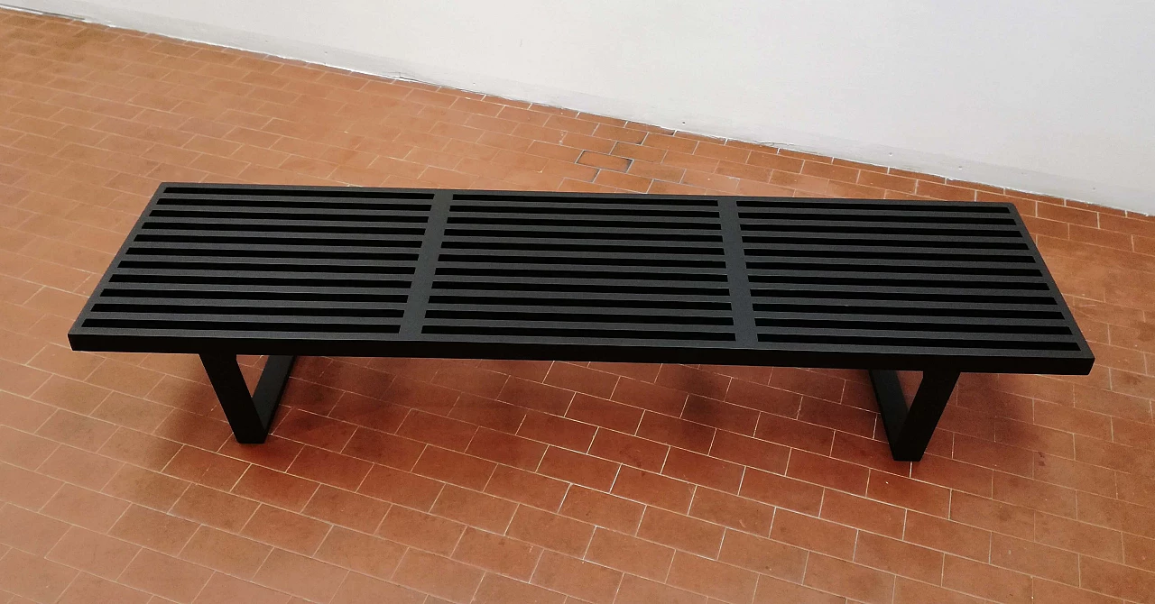 Black lacquered beech bench 1177031