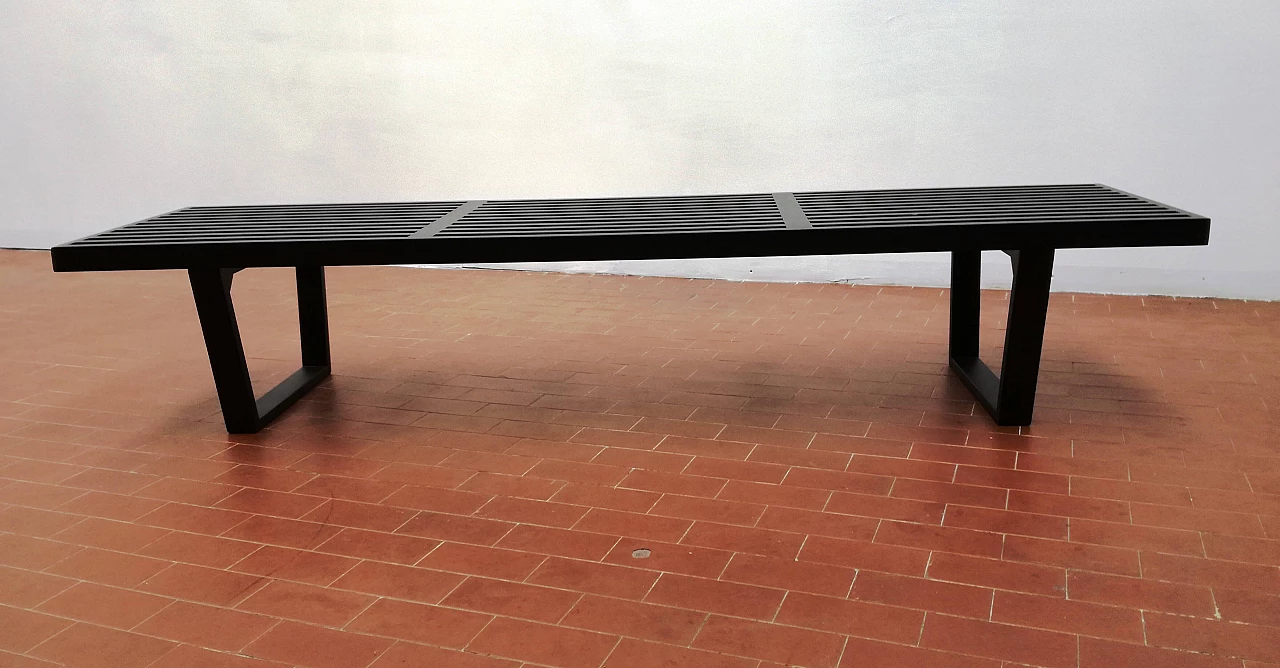 Black lacquered beech bench 1177033