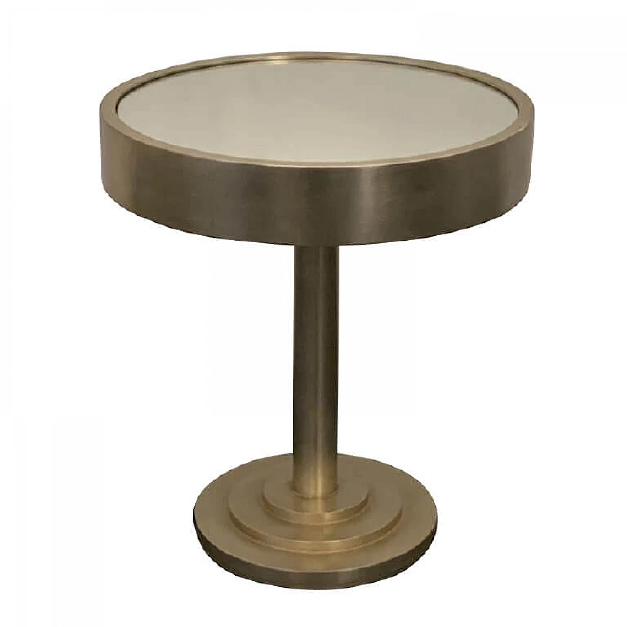 Side table with a metal mirror and silver coated wood 1177056