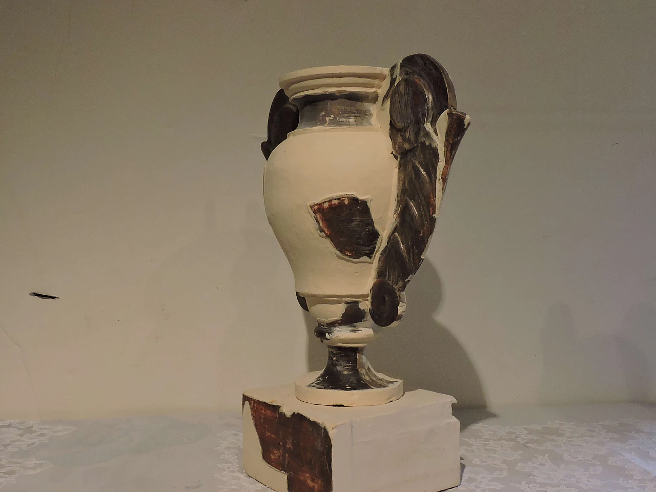 Pair of palmieri in wood and silver leaf, '700 1177088