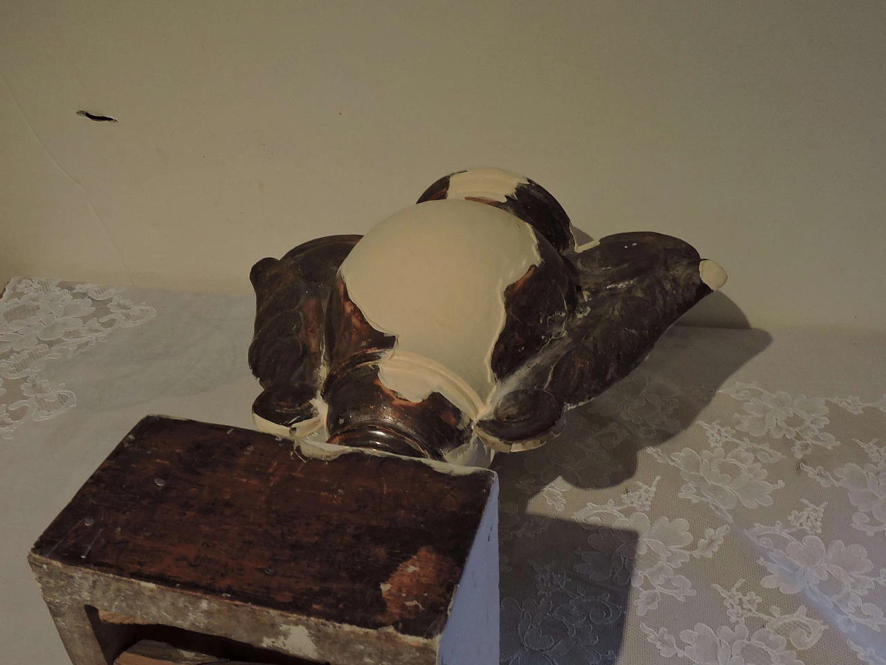 Pair of palmieri in wood and silver leaf, '700 1177091