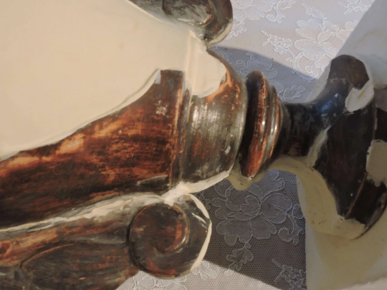 Pair of palmieri in wood and silver leaf, '700 1177093