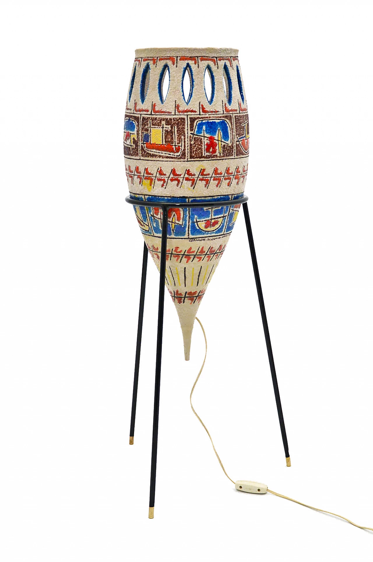 Lampada da terra in ceramica, anni '50 1177142