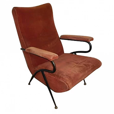Italian velvet lounge chair, 40s