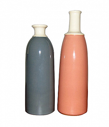 Pair of ceramic vases by Franco Bucci, 80s