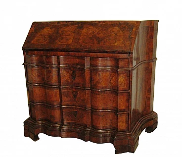 Antique shaped chest of drawers with drop down door, 20s