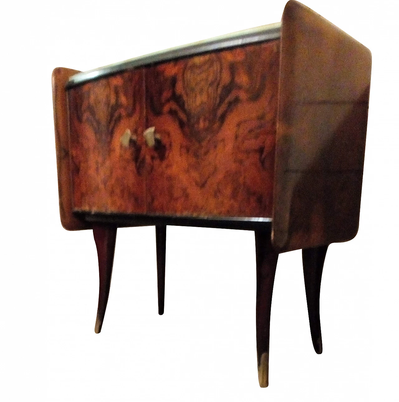 Pair of bedside tables in walnut briar, 60s 1177653