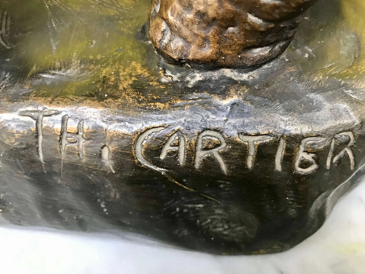 Scultura in Terracotta patinata di Thomas François Cartier “Elephant en furiè” originale primi '900 1177723