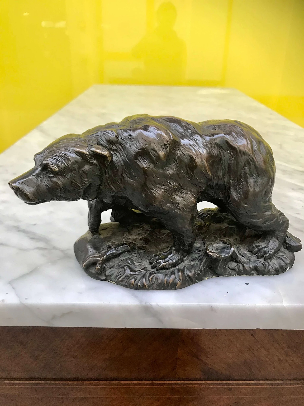 Scultura in Bronzo  brunito di “Orso”, Francia, originale '800 1177739