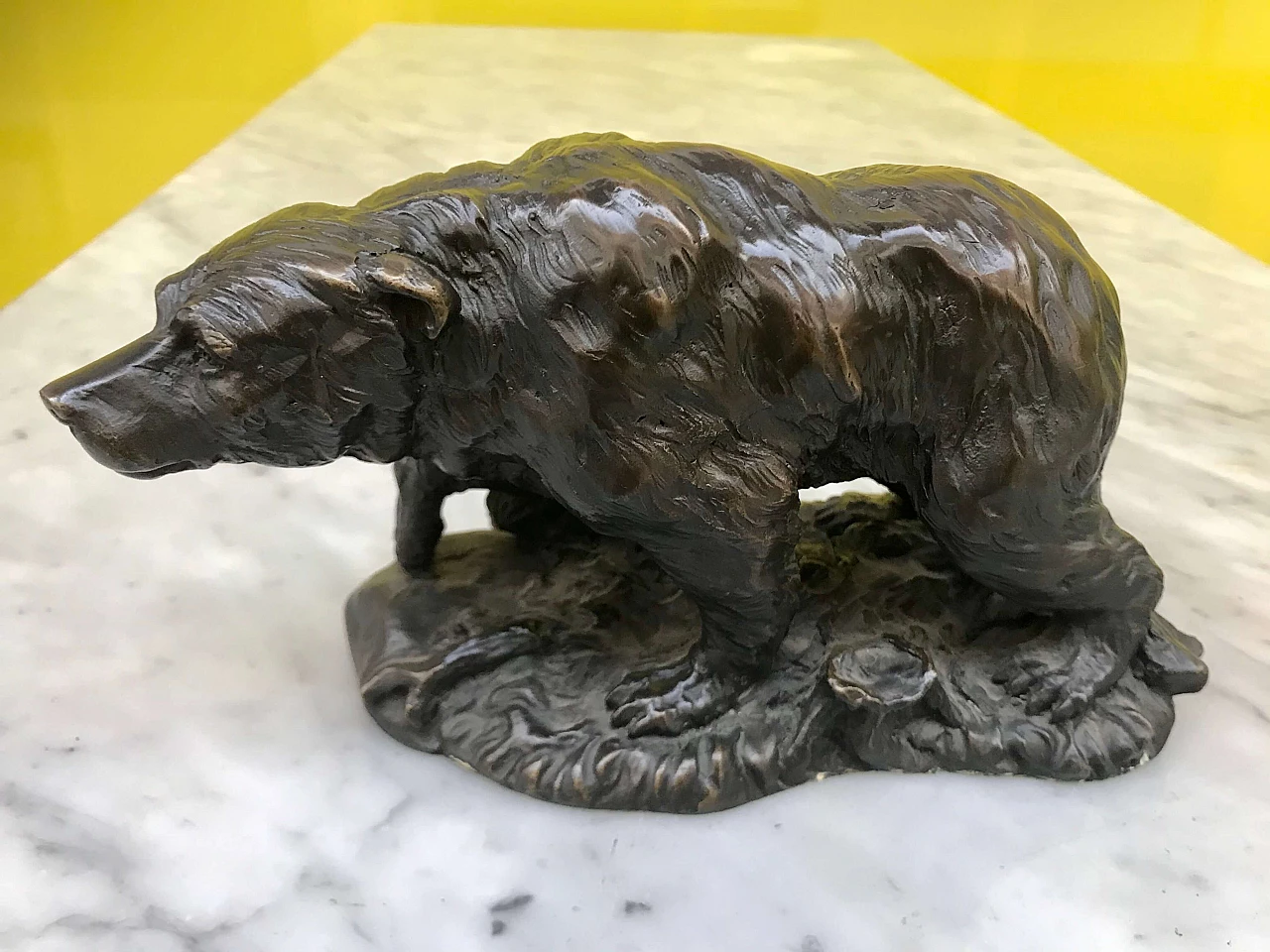 Scultura in Bronzo  brunito di “Orso”, Francia, originale '800 1177740