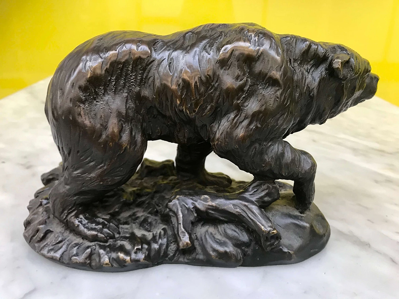 Scultura in Bronzo  brunito di “Orso”, Francia, originale '800 1177742