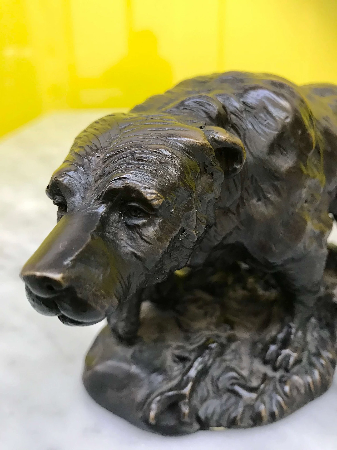 Scultura in Bronzo  brunito di “Orso”, Francia, originale '800 1177744