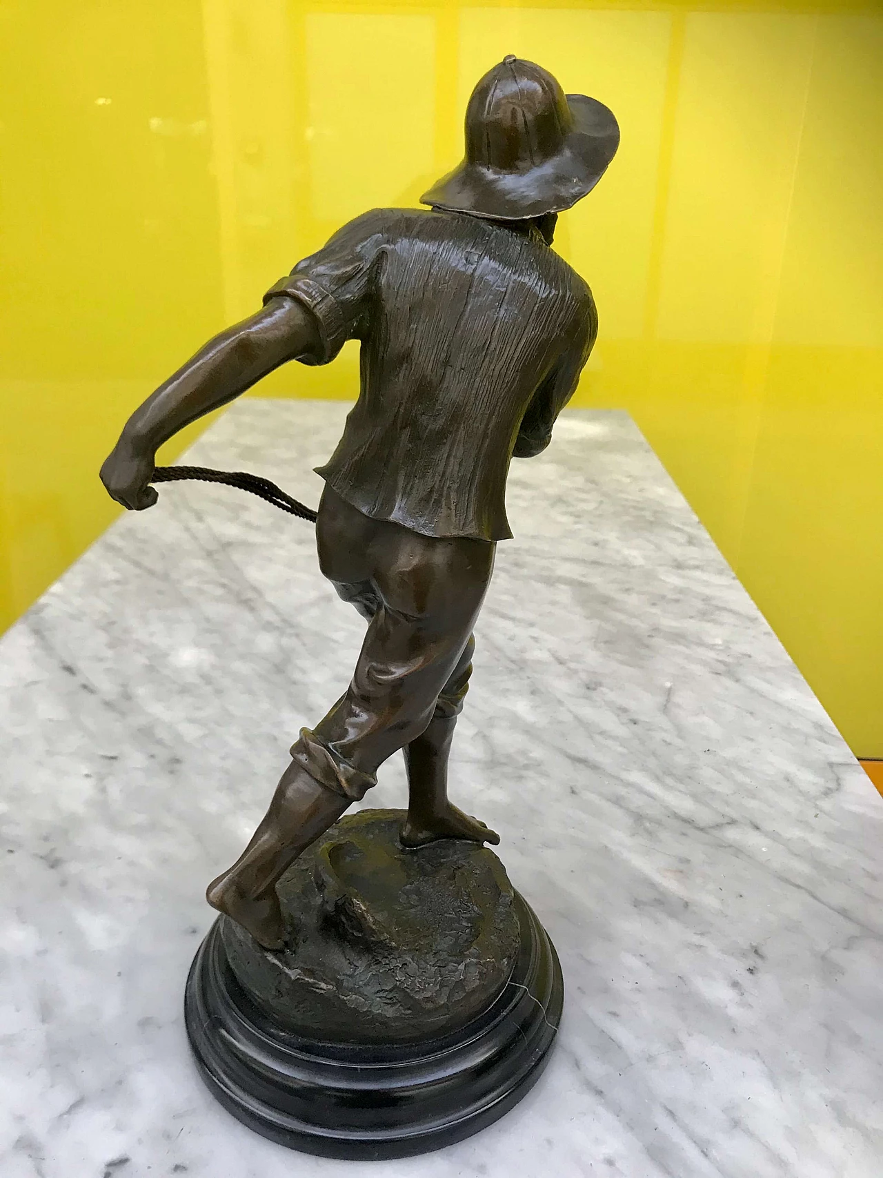 Antoine Bofill, sculpture of sailor in burnished bronze on marble base, 1910s 1177748