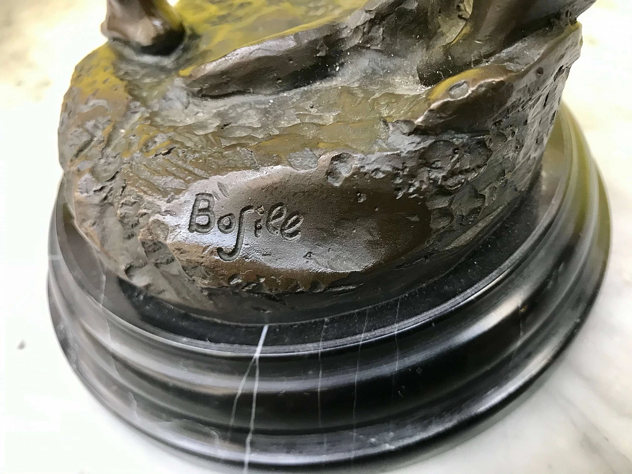 Antoine Bofill, sculpture of sailor in burnished bronze on marble base, 1910s 1177751