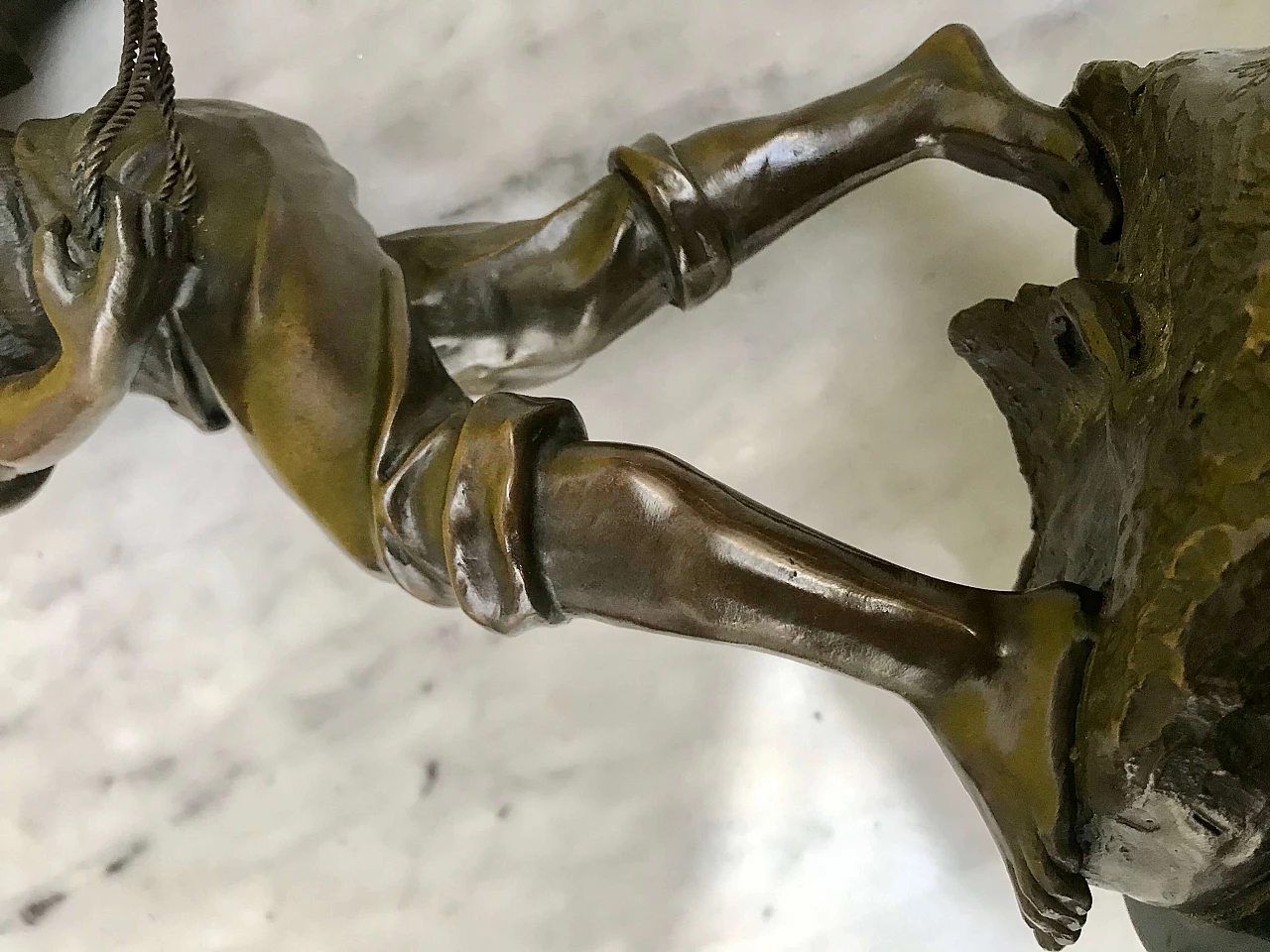 Antoine Bofill, sculpture of sailor in burnished bronze on marble base, 1910s 1177753