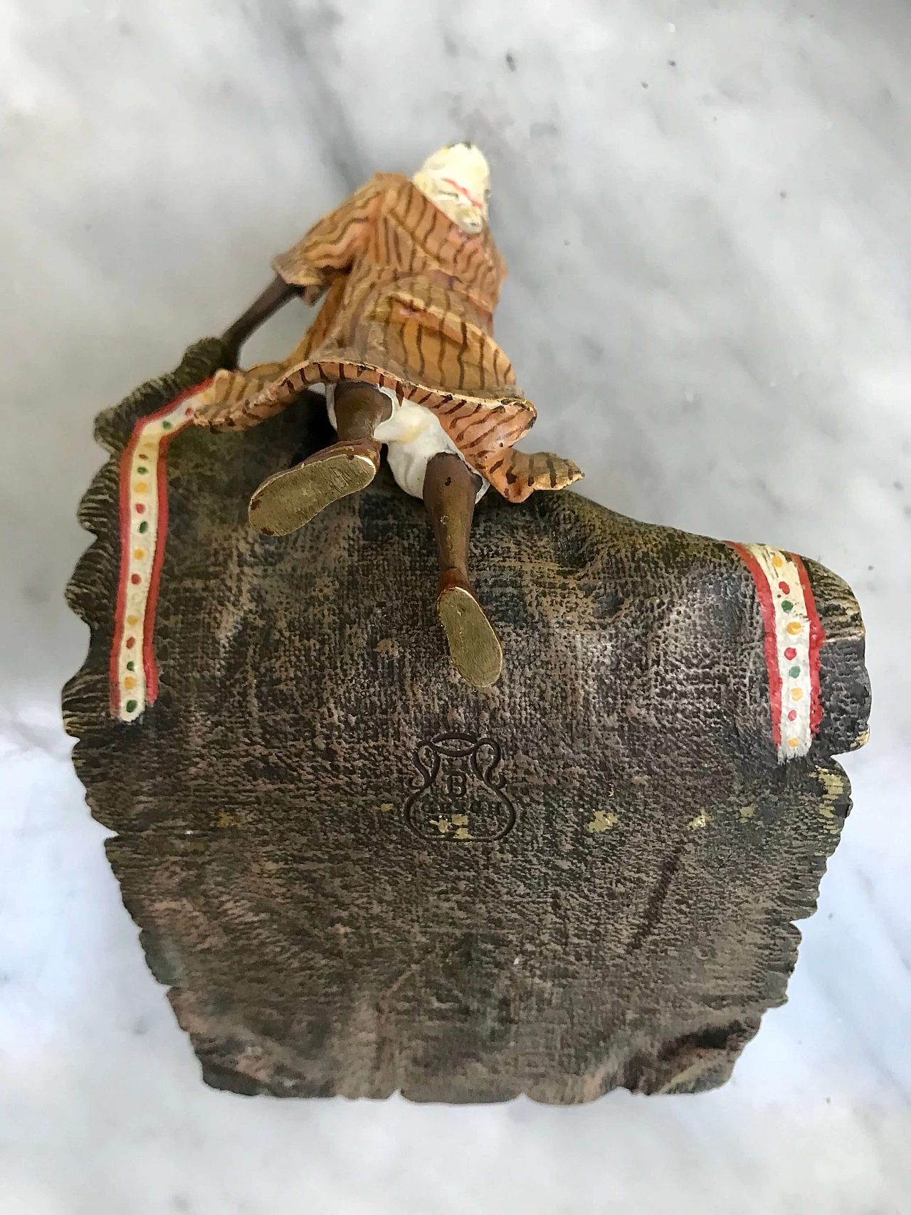 Franz Bergman, scultura viennese con “Venditore di tappeti” in bronzo policromo, originale ‘800 1177762