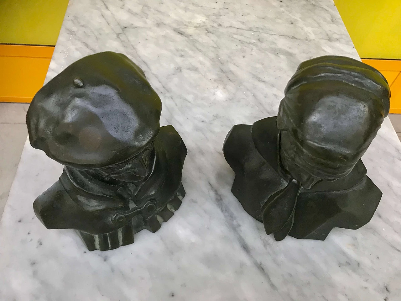 Pair of bronze sculptures the "Antique Consorts" doorstops or bookends, 19th century 1177775