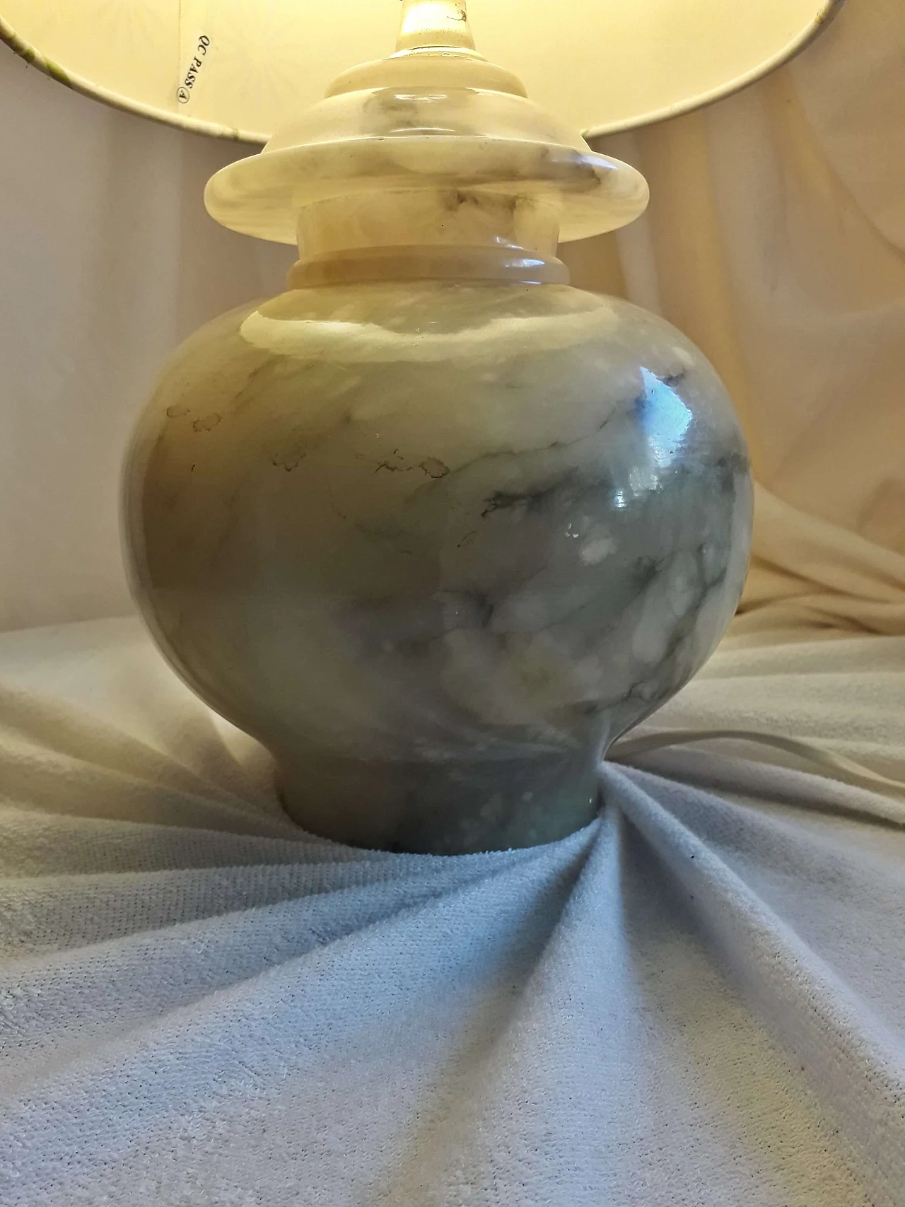 Table lamp in Volterra alabaster, 70s 1177886
