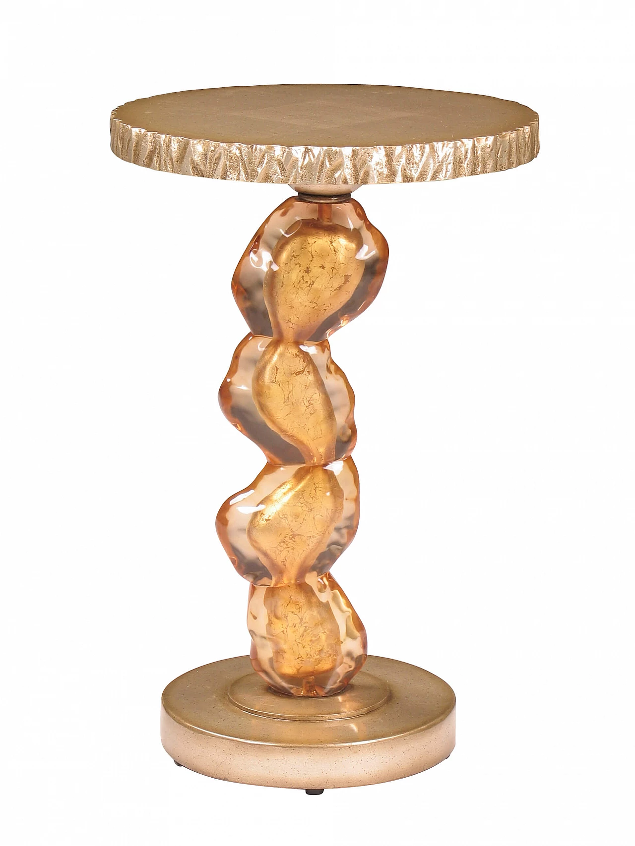 Tavolino in resina con inserti in oro con base e top in argento di Lam Lee Group Dallas, anni '90 1178209