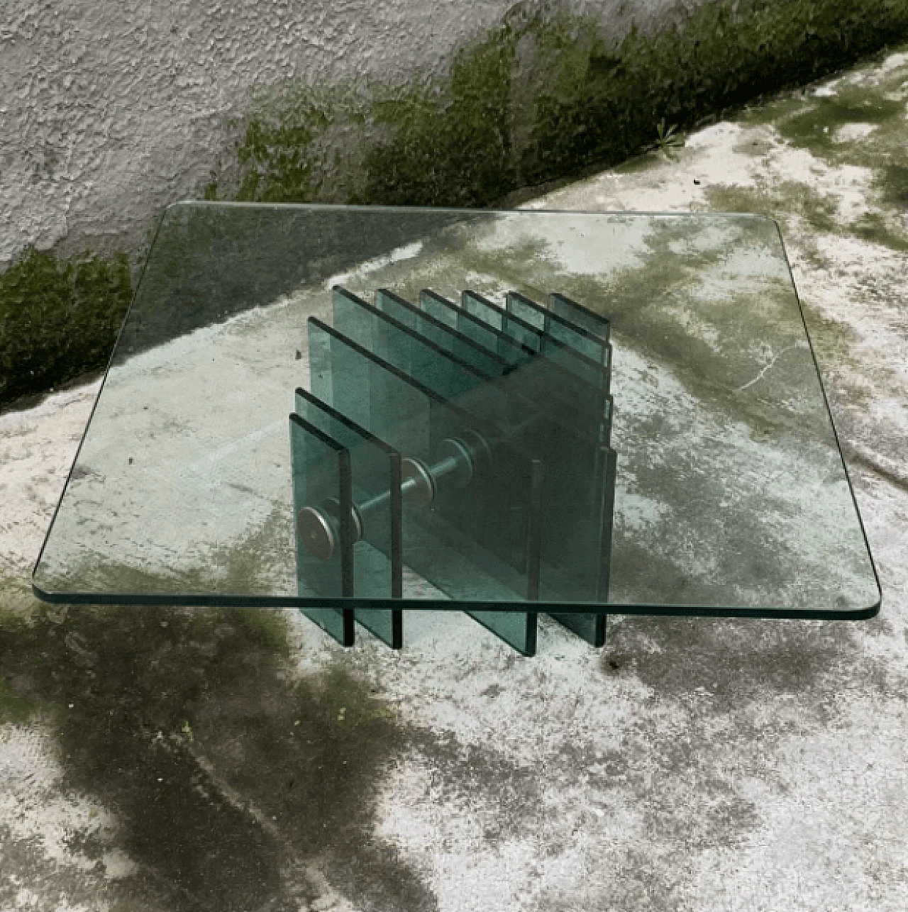 Italian glass coffee table in the style of Gallotti and Radice, 70s 1178363