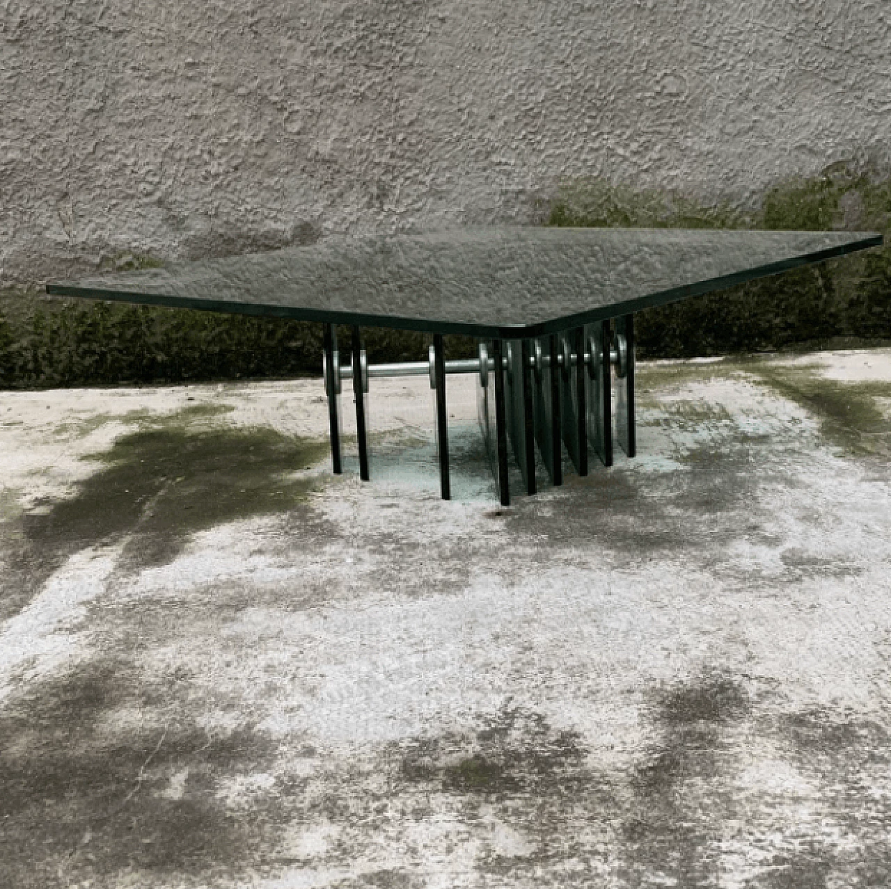 Italian glass coffee table in the style of Gallotti and Radice, 70s 1178366