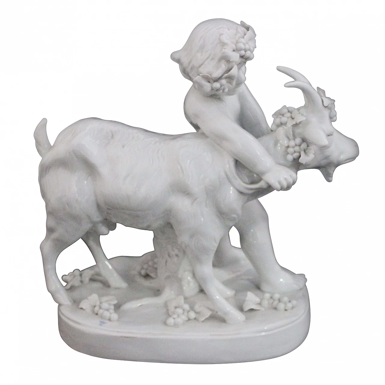 Bacchus with goat figure in white ceramic from Capodimonte, 20s 1178575