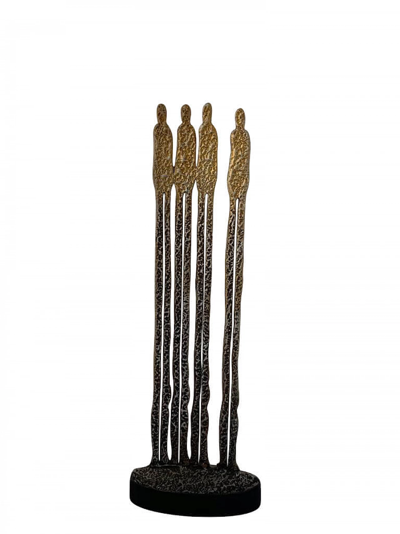 Patinated gold and silver sculpture in the style of Alberto Giacometti, 70s 1178576