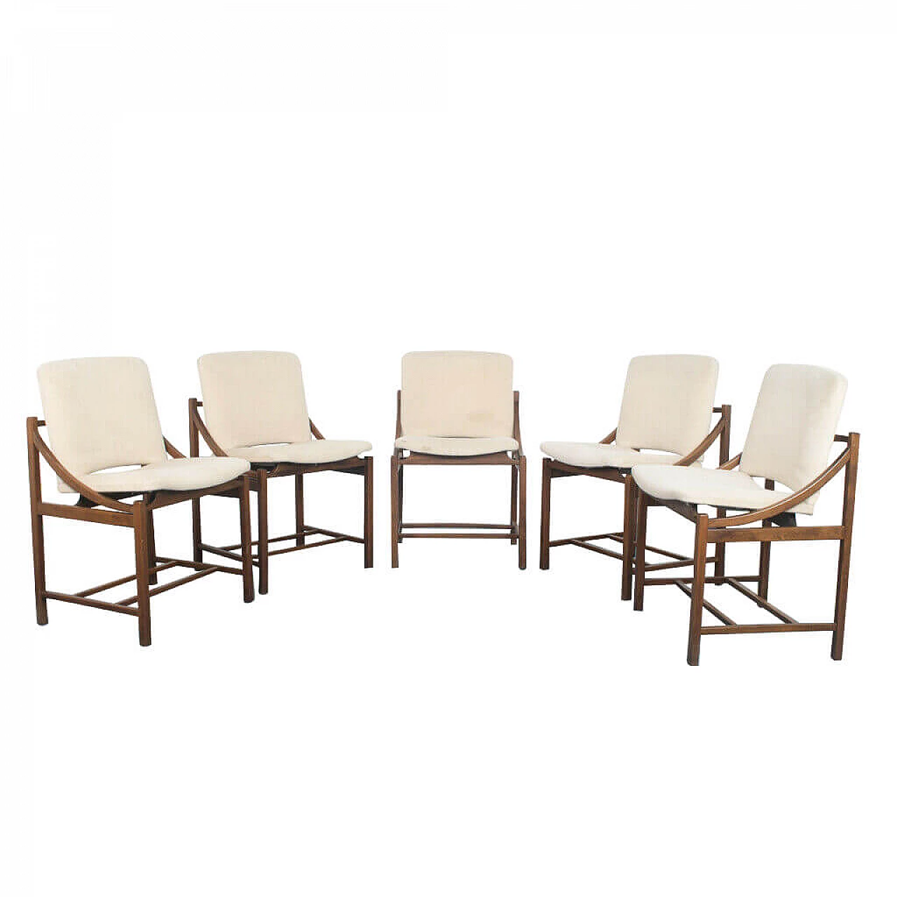 5 Dining chairs in Ico Parisi style, 70s 1178689