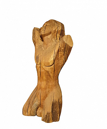 Wooden sculpture representing a man and his nudity, '800