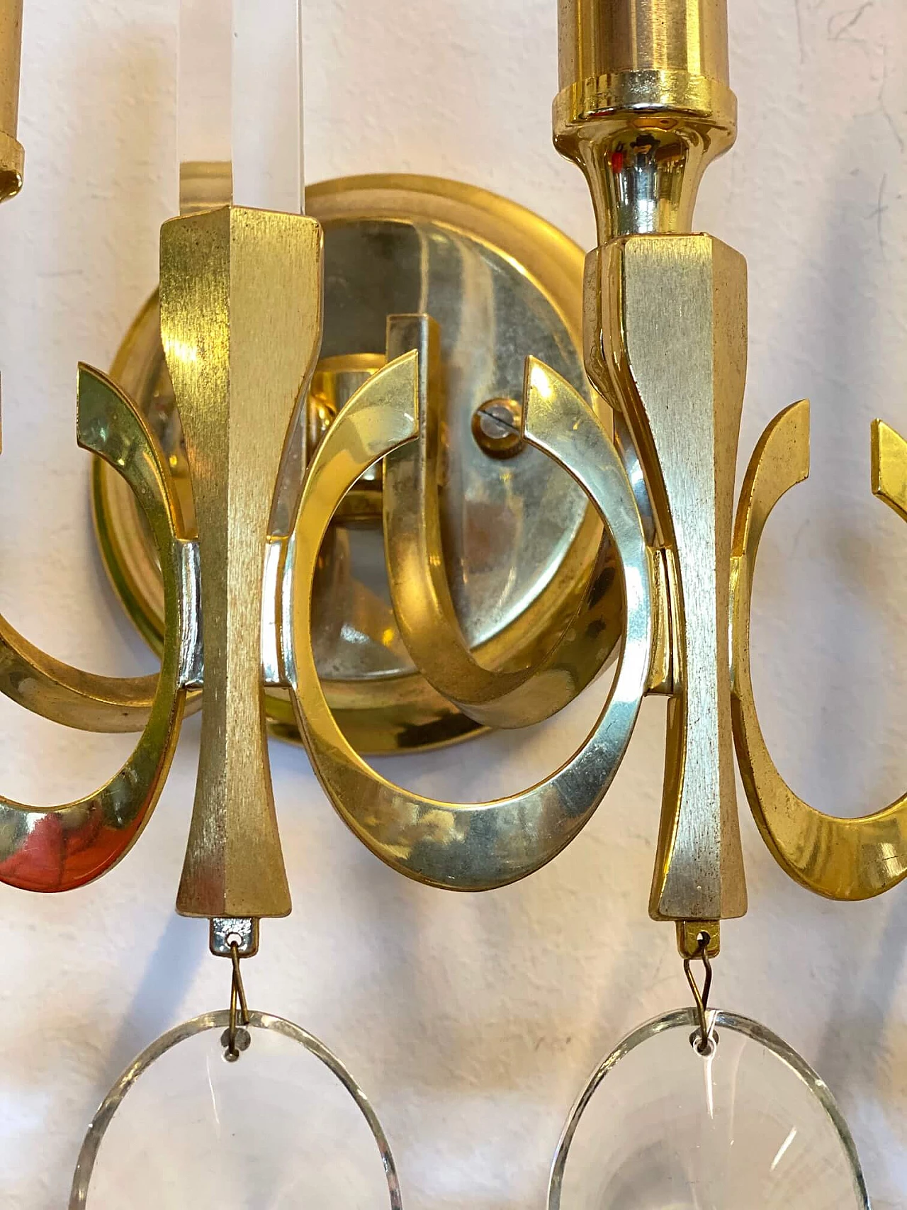 Pairs of brass wall lamps by Gaetano Sciolari, 60s 1178948