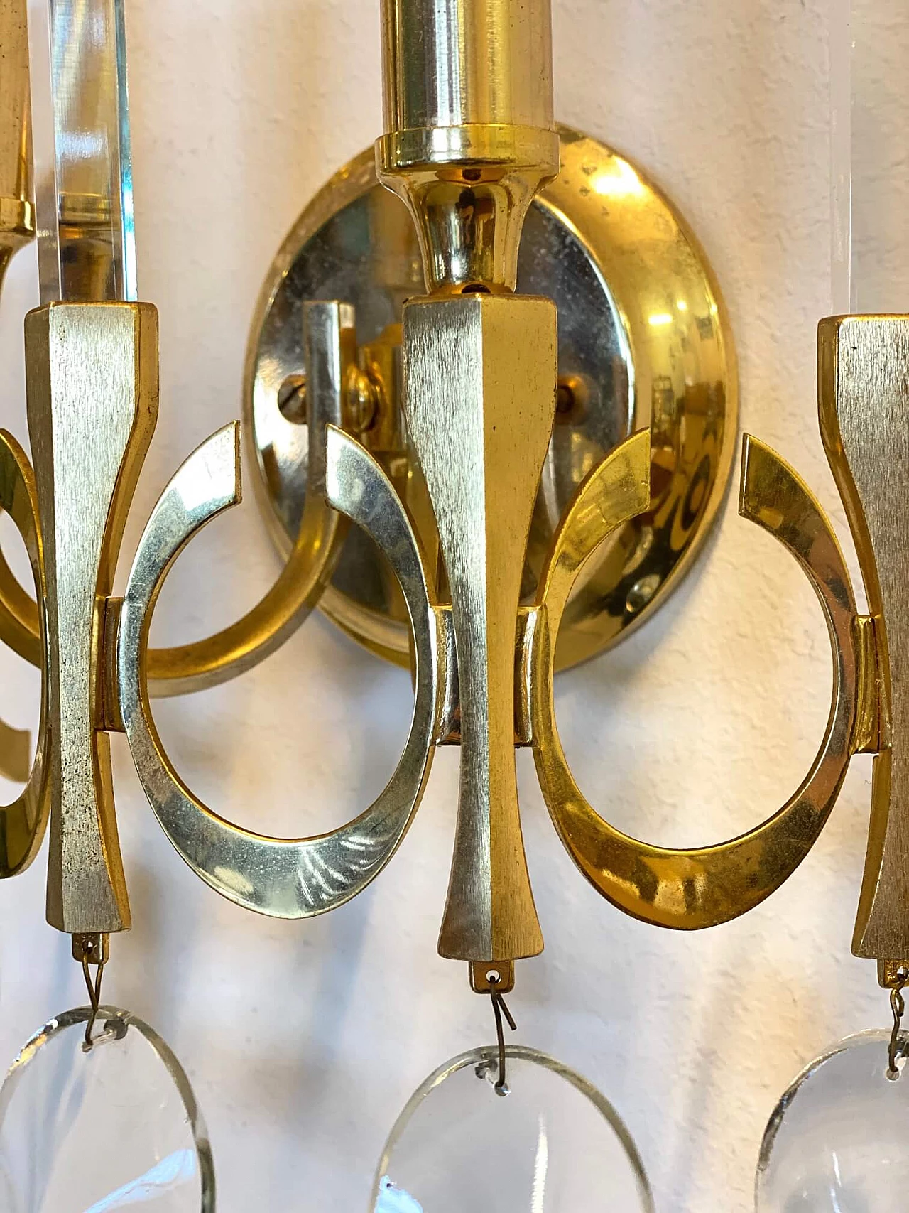 Pairs of brass wall lamps by Gaetano Sciolari, 60s 1178949