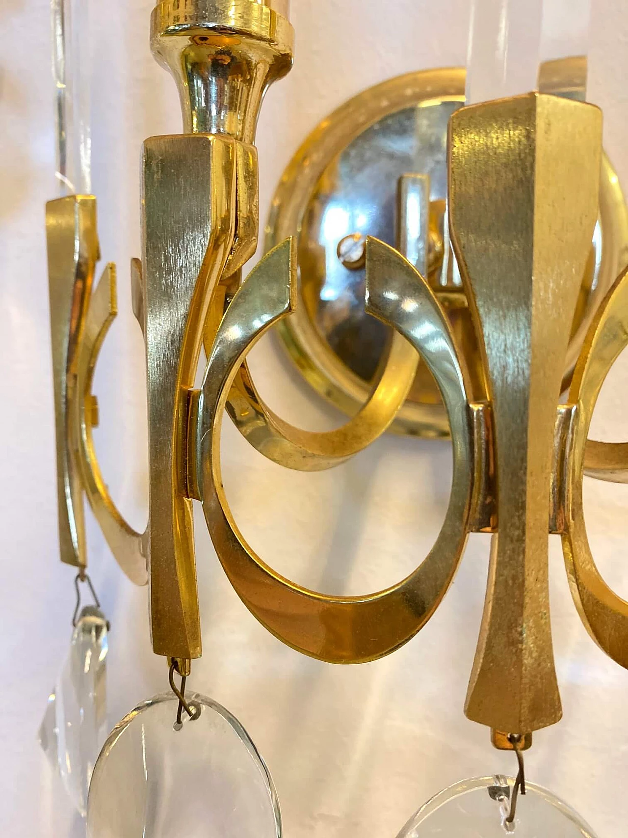 Pairs of brass wall lamps by Gaetano Sciolari, 60s 1178950