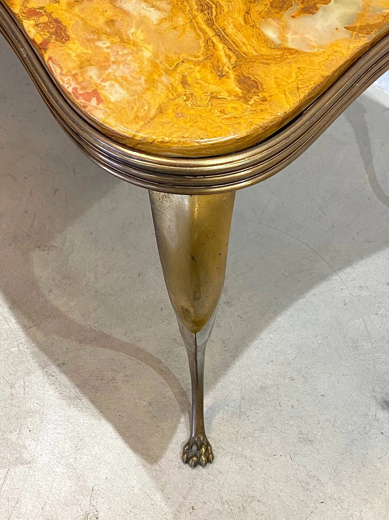Tavolino in bronzo e onice, anni '40 1179008
