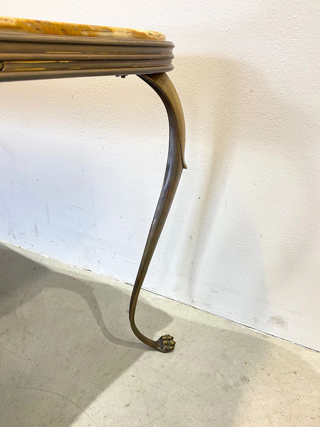 Tavolino in bronzo e onice, anni '40 1179010