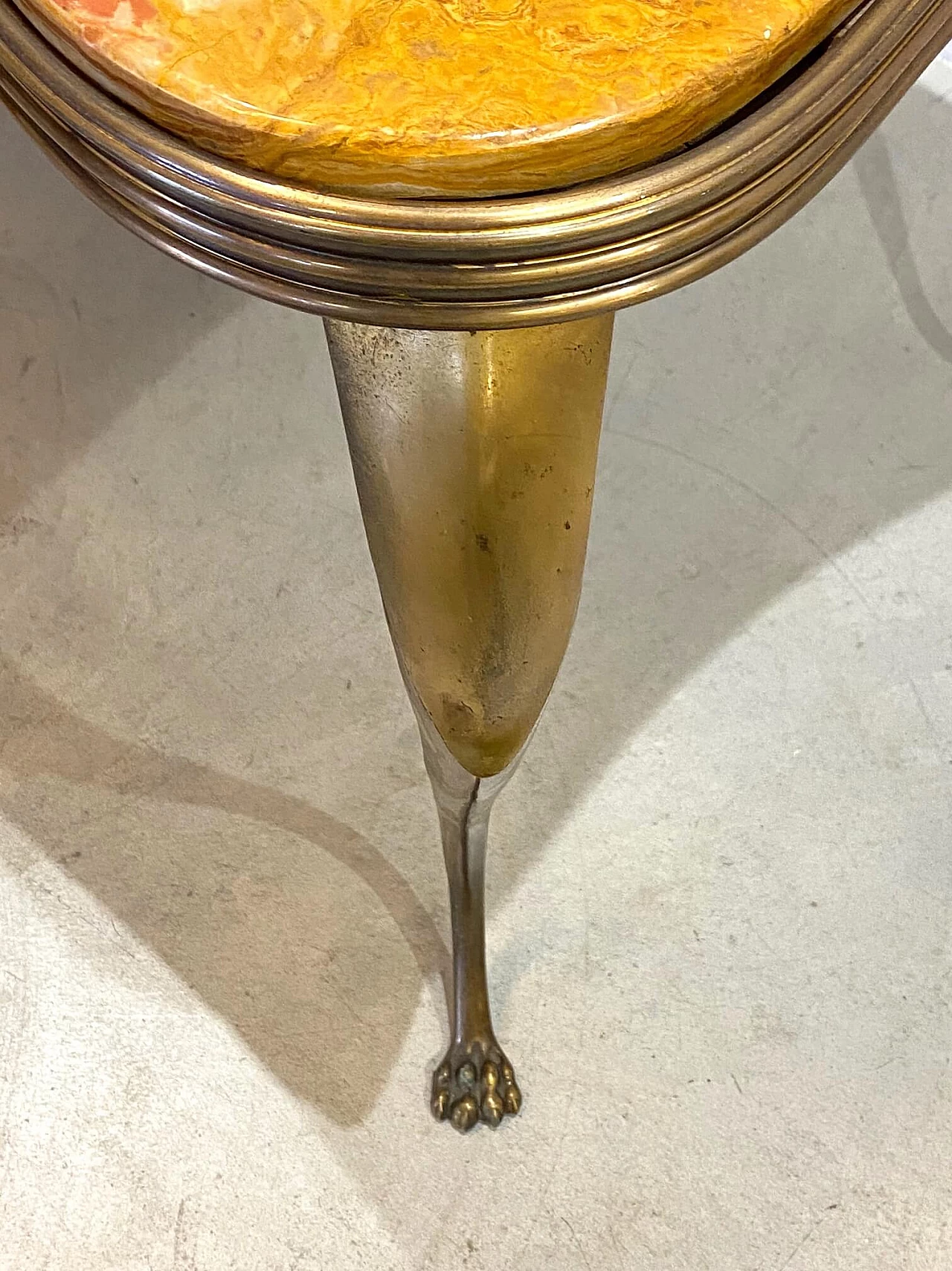 Tavolino in bronzo e onice, anni '40 1179026