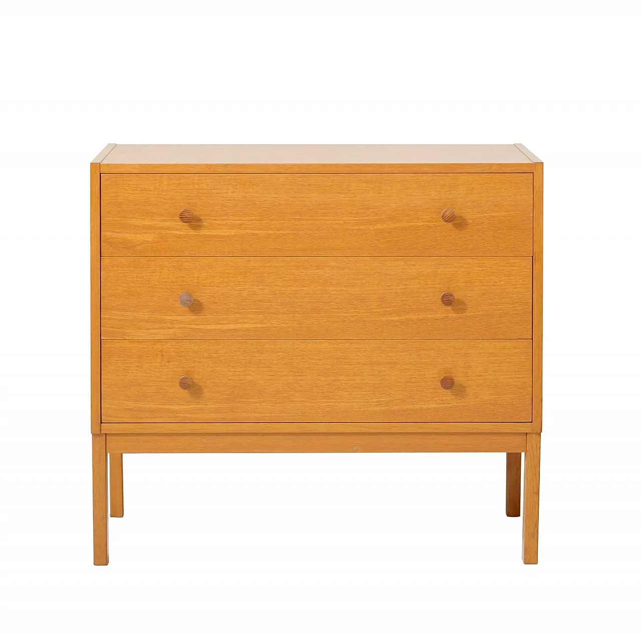 Chest of drawers in teak with knobs, 50s 1179354