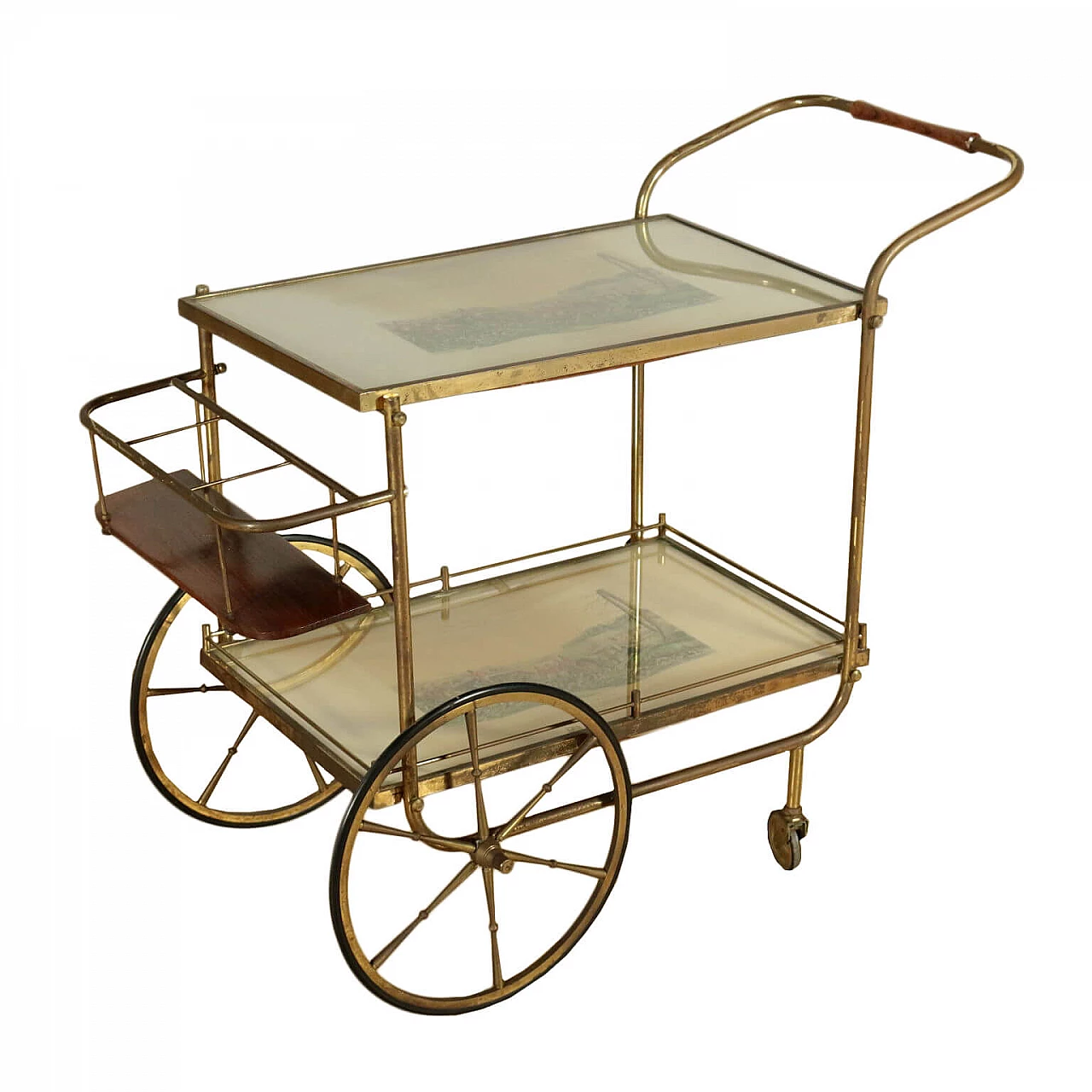 Brass and glass trolley, 70s 1179517