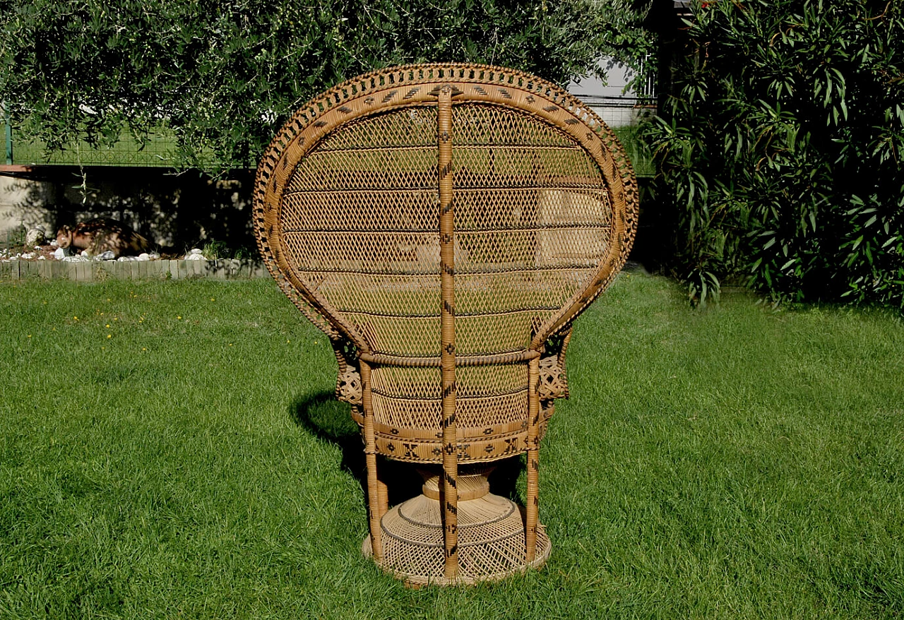 Peacock bamboo armchair, 60s 1179766