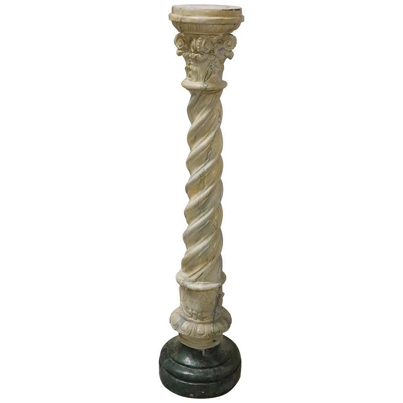 Tortile terracotta column painted in imitation marble, early XX century 1180071