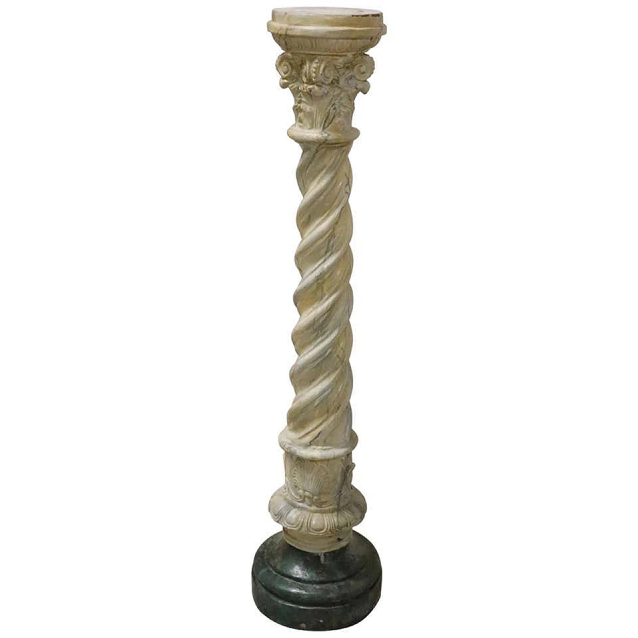 Colonna tortile in terracotta dipinta a finto marmo, inizi sec XX 1180071