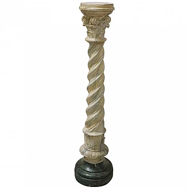 Tortile terracotta column painted in imitation marble, early XX century