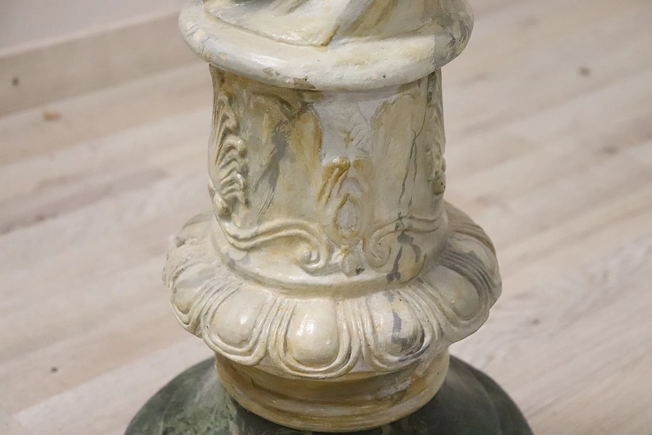 Tortile terracotta column painted in imitation marble, early XX century 1180079