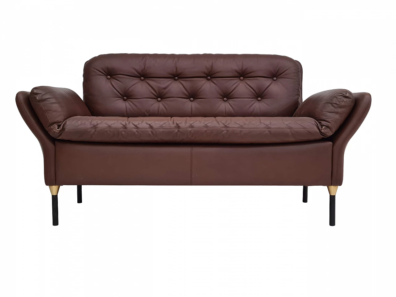 Sofa in brown leather, 70s 1180139