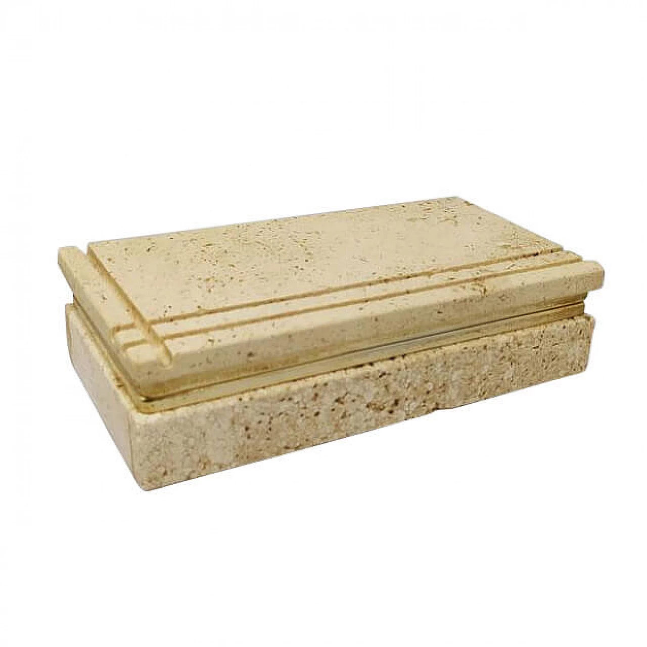 Box in travertine by Enzo Mari for F.lli Mannelli, 70s 1180310