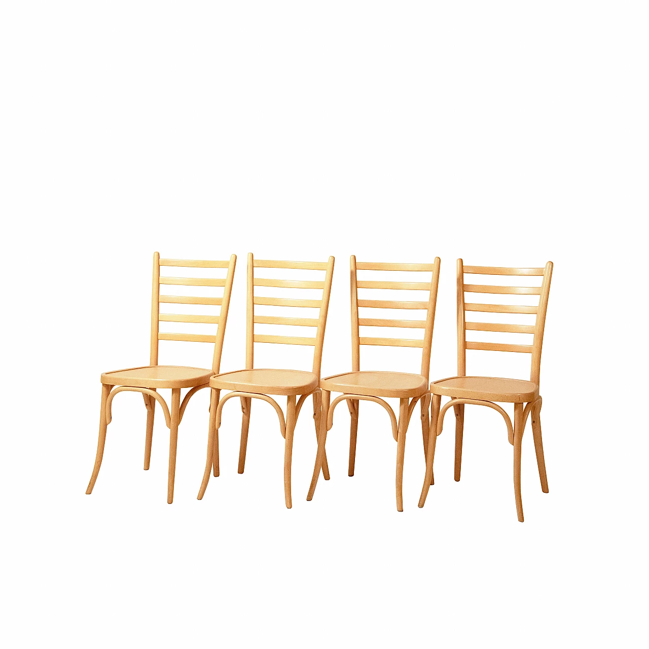 4 sedie in legno in stile scandinavo, anni '70 1180314