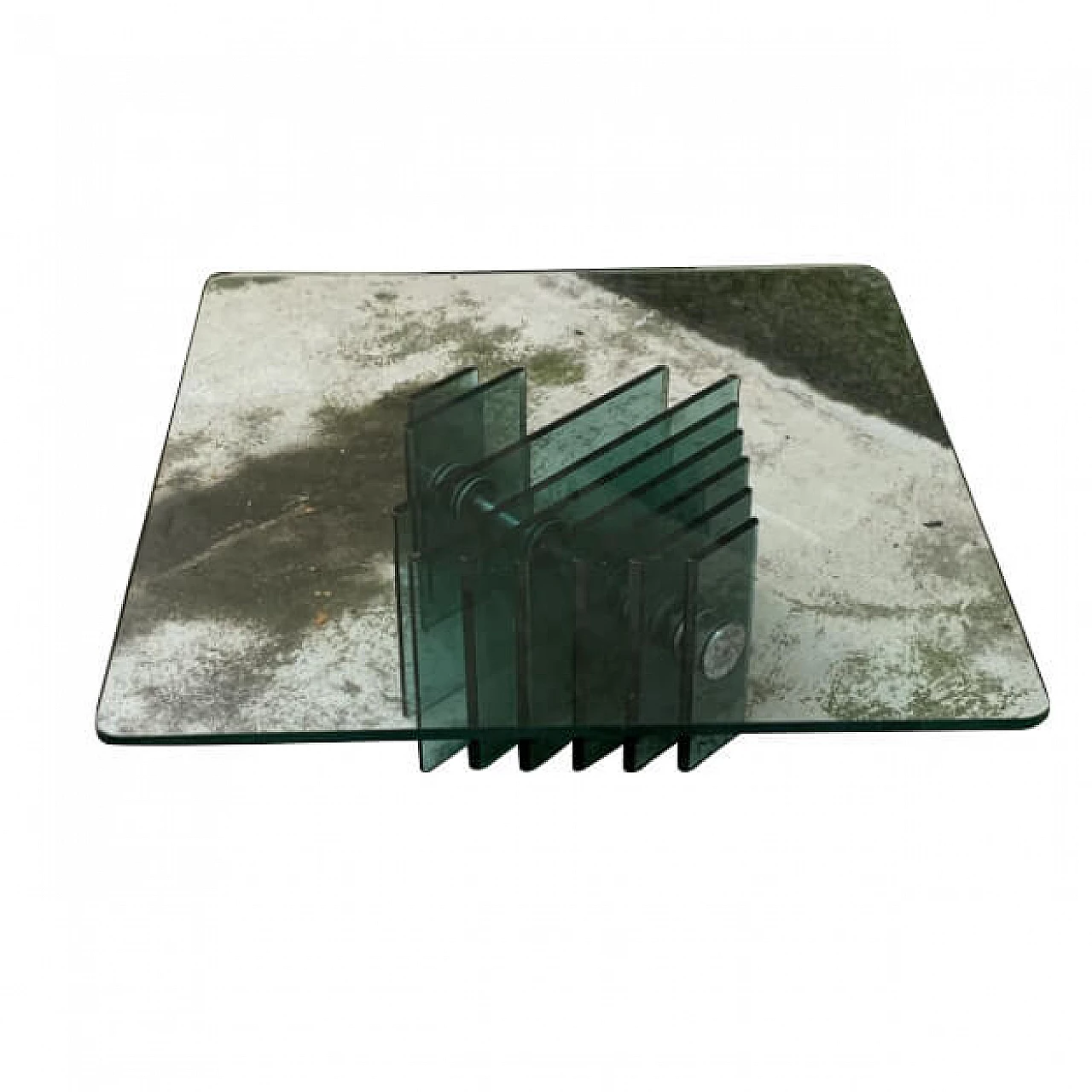 Italian glass coffee table in the style of Gallotti and Radice, 70s 1180330