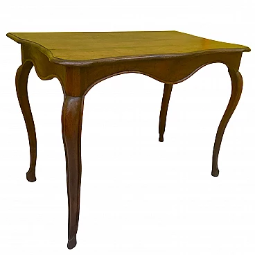Piedmontese Louis XVI console in walnut with goat feet, original from the 18th century