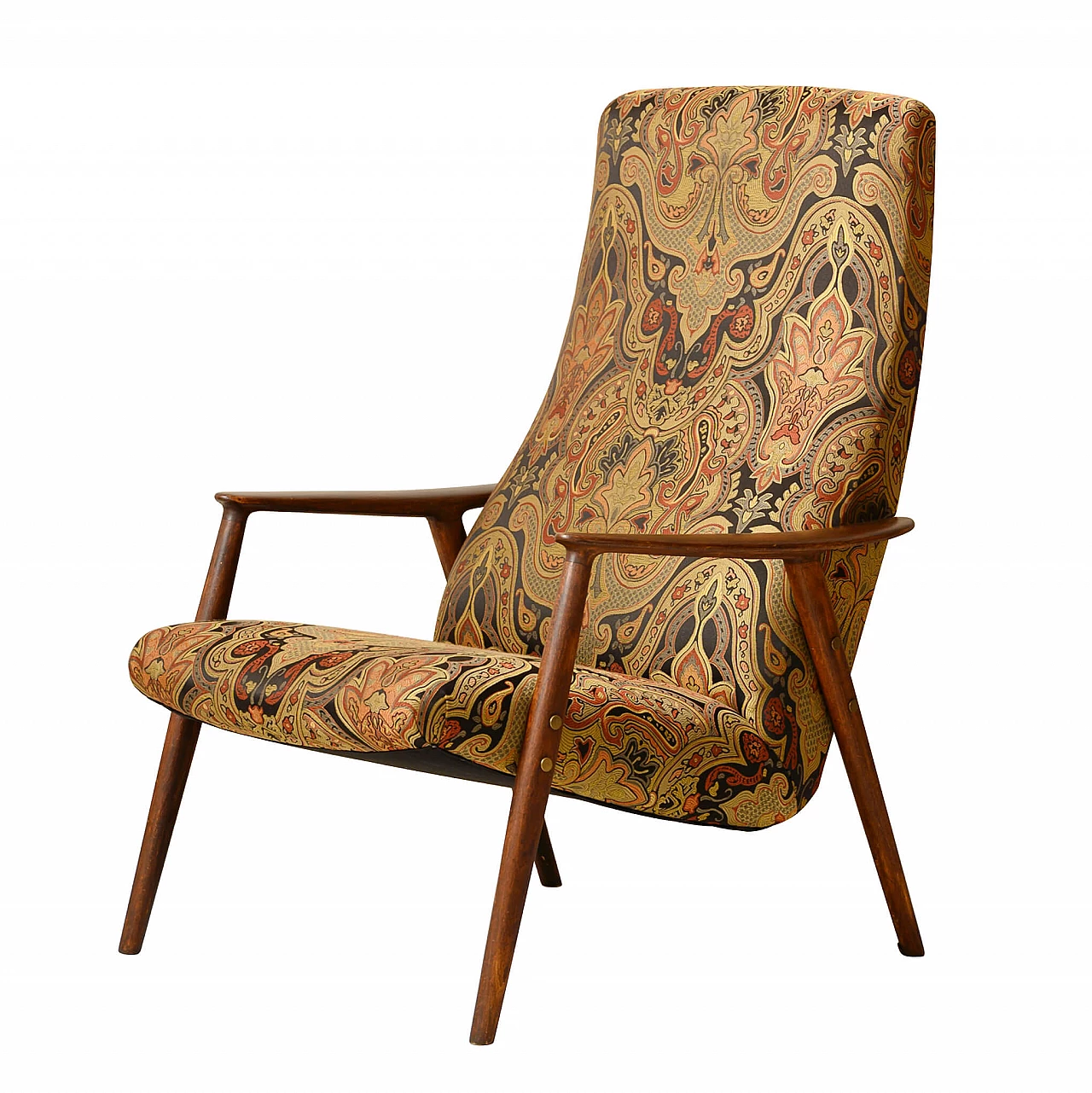 Armchair with patterned fabric attributed to Svegards Markaryd, 60s 1180401